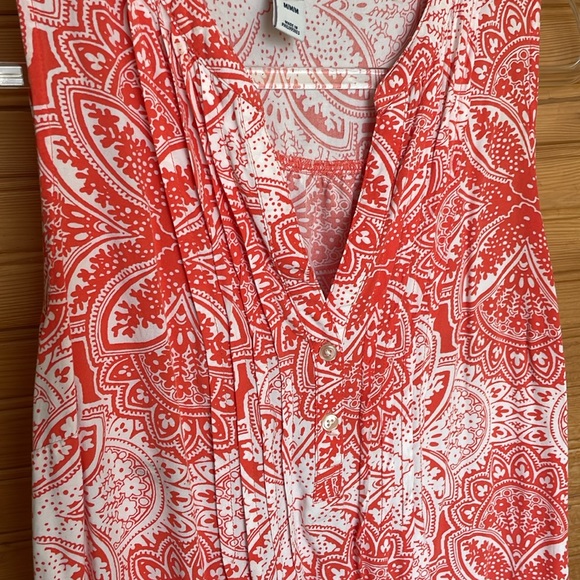 Coral and white printed sundress - Picture 3 of 3